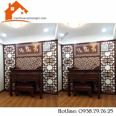 Mẫu vách ngăn phòng thờ- vách ngăn gỗ công nghiệp