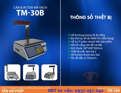 Bán cân điện tử in tem mã vạch tại VĨNH LONG