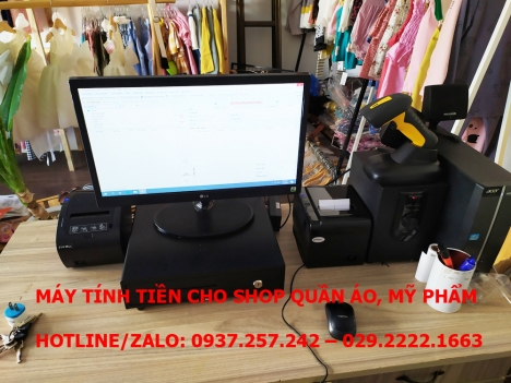 Máy tính tiền cho shop quần áo, mỹ phẩm tại VĨNH LONG