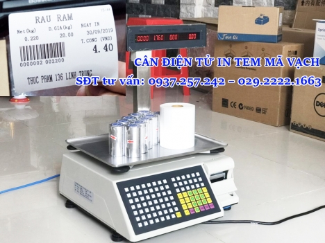 Bán cân điện tử in tem mã vạch tại VĨNH LONG