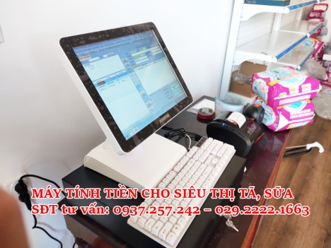 Máy tính tiền cảm ứng cho siêu thị tã, sữa tại VĨNH LONG