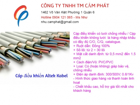 Nhà phân phối uy tín cáp điều khiển altek kabel tại việt nam