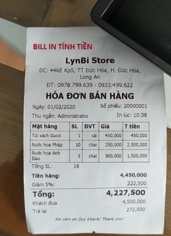 Shop thời trang tại Long An lắp đặt trọn bộ máy tính tiền cho shop
