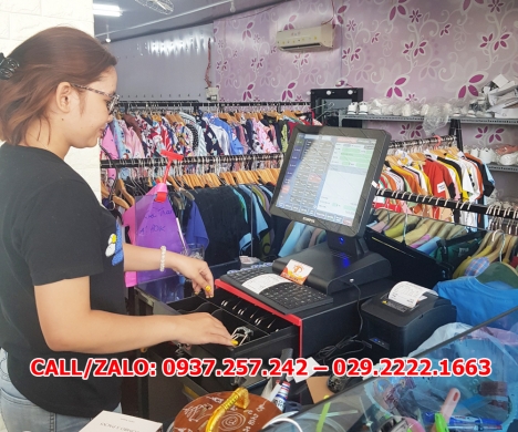 Bán và lắp đặt tận nơi Máy tính tiền cảm ứng cho shop quần áo, túi xách tại Bình Dương
