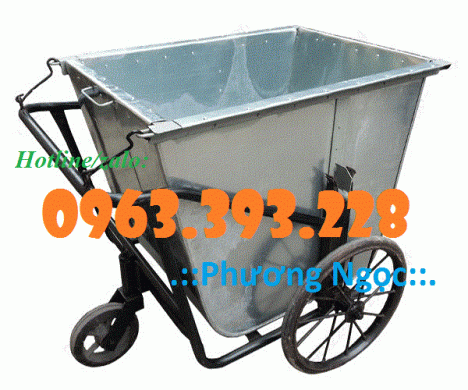 Xe gom rác tôn, xe gom rác 3 bánh, xe đẩy rác bằng tôn