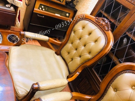 Bộ sofa Pháp cổ da bò
