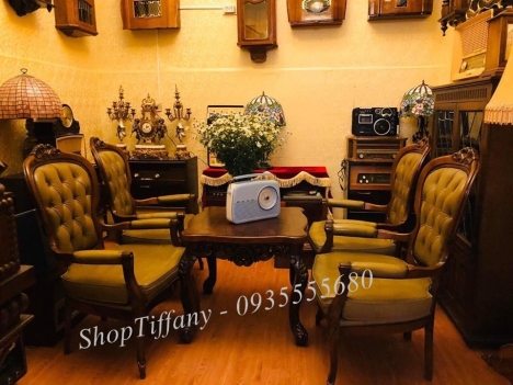 Bộ sofa Pháp cổ da bò