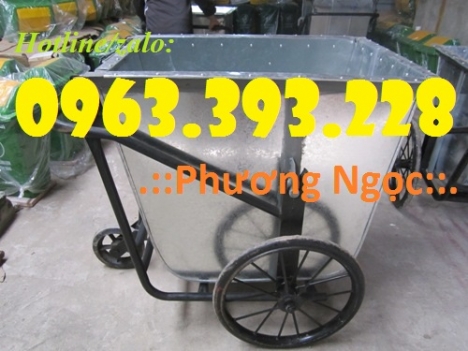 Xe gom rác tôn, xe gom rác 3 bánh, xe đẩy rác bằng tôn