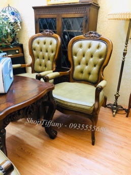 Bộ sofa Pháp cổ da bò