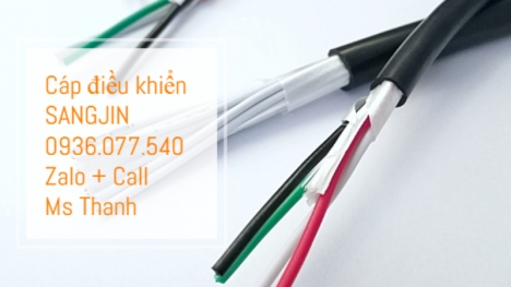 Cáp điều khiển Sangjin, cáp mềm nhiều lõi tiết diện 0.5mm2, RVV 300/500V