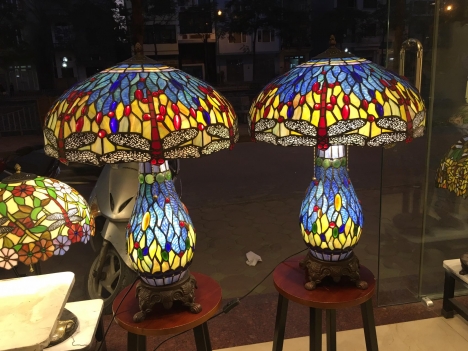 Đôi Đèn Tiffany Họa Tiết Chuồn Chuồn xanh