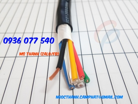 Cáp điều khiển Sangjin, cáp mềm nhiều lõi tiết diện 0.5mm2, RVV 300/500V