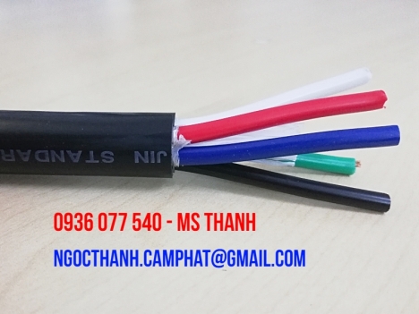 Cáp điều khiển Sangjin, cáp mềm nhiều lõi tiết diện 0.5mm2, RVV 300/500V