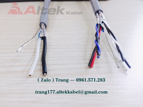 Cáp tín hiệu chống nhiễu 1Pair18AWG, 2x0.75 lõi vặn xoắn từng cặp