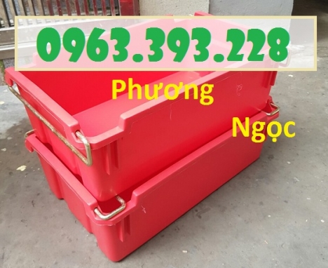 Sóng nhựa bít A2 có quai xách, thùng nhựa đựng đồ cơ khí