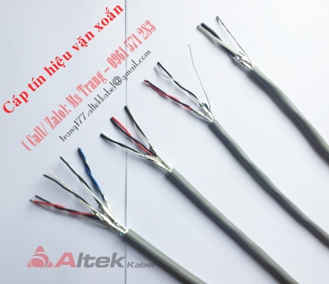 Cáp tín hiệu chống nhiễu 1Pair18AWG, 2x0.75 lõi vặn xoắn từng cặp