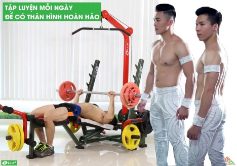 Ghế tạ đa năng Elip Power Max 9in1 - 40kg Tạ +  năng Elip Power Max 9in1 - 40kg Tạ + Đòn Tạ