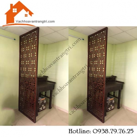 Vách ngăn hoa văn trang trí- vách ngăn phòng thờ bằng gỗ