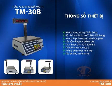Bán cân điện tử in tem mã vạch tại Long Xuyên
