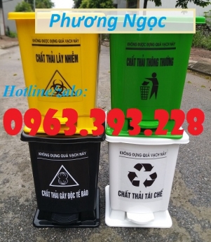Thùng rác y tế, thùng đựng rác y tế đạp chân, thùng rác đạp chân