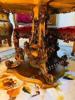 Bộ bàn ghế gỗ nệm nhung