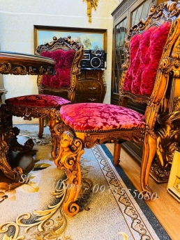 Bộ bàn ghế gỗ nệm nhung