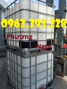 Bồn nhựa 1 khối đã qua sử dụng, Tank nhựa IBC cũ, bồn chứa nước 1000L