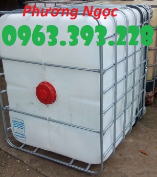 Bồn nhựa 1 khối đã qua sử dụng, Tank nhựa IBC cũ, bồn chứa nước 1000L
