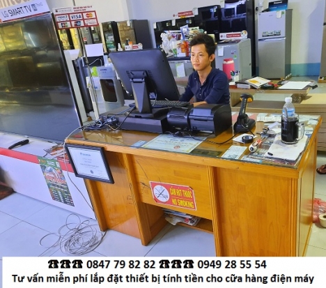 Trọn bộ máy tính tiền cho cửa hàng điện máy ở Kiên Giang