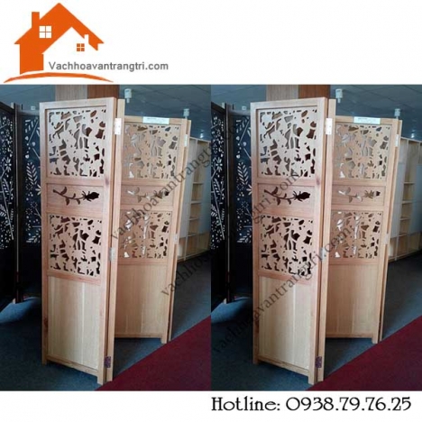 Bức bình phong gỗ đẹp- vách cnc bình phong