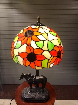 Đèn bàn tiffany hoạ tiết hoa hướng dương