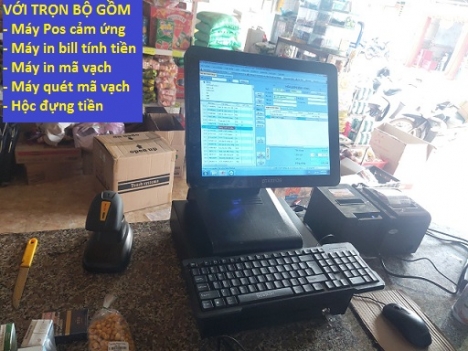 Full bộ thiết bị tính tiền cảm ứng cho tiệm tạp hóa ở Bắc Ninh