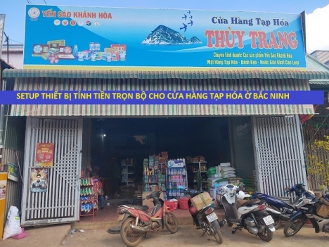Full bộ thiết bị tính tiền cảm ứng cho tiệm tạp hóa ở Bắc Ninh