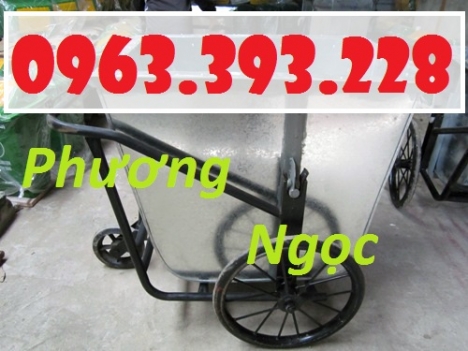 Xe gom rác tôn 500 Lít, xe thu gom rác thải công cộng