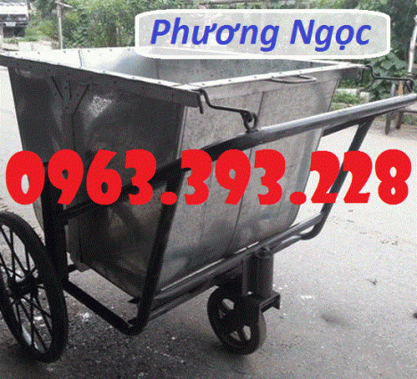 Xe gom rác tôn 500 Lít, xe thu gom rác thải công cộng