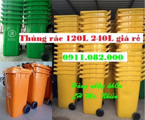 Bán sỉ thùng rác 240 lít giá rẻ tại cần thơ- Thùng rác nhựa giá rẻ- lh 0911.082.000