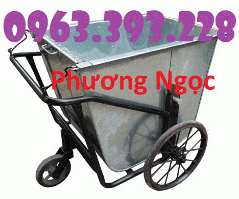 Xe gom rác tôn 500 Lít, xe thu gom rác thải công cộng