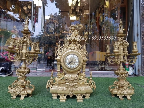 Bộ Đồng hồ 3 món siêu to bằng đồng nguyên chất.