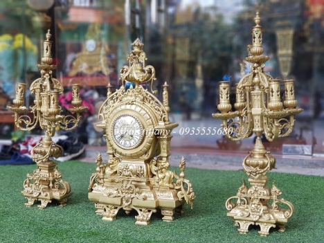 Bộ Đồng hồ 3 món siêu to bằng đồng nguyên chất.