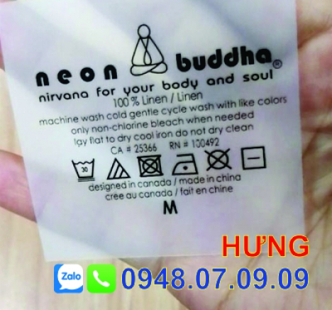 Nhãn ép nhiệt, nhãn mác quần áo, nhãn sườn may mặc (Toàn Quốc)