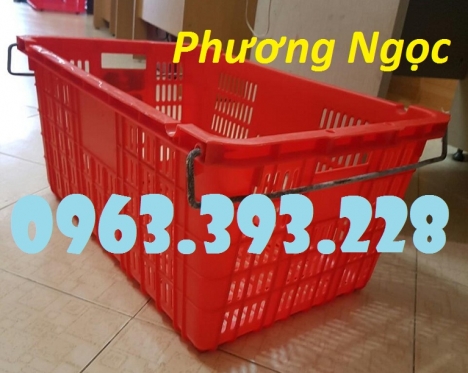 Sọt nhựa thanh long, Sóng nhựa HS011, Sọt quai sắt