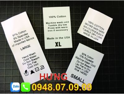 Nhãn ép nhiệt, nhãn mác quần áo, nhãn sườn may mặc (Toàn Quốc)