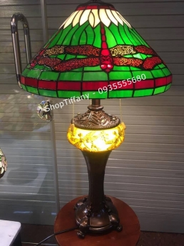 Đèn Tiffany hai thân Họa Tiết Chuồn Đỏ