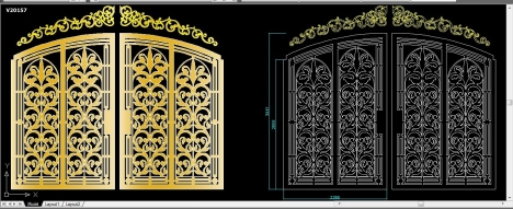 Bản vẽ autocad hoa văn CNC cửa cổng, lan can, vách ngăn