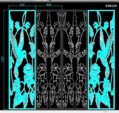 Bản vẽ autocad hoa văn CNC cửa cổng, lan can, vách ngăn