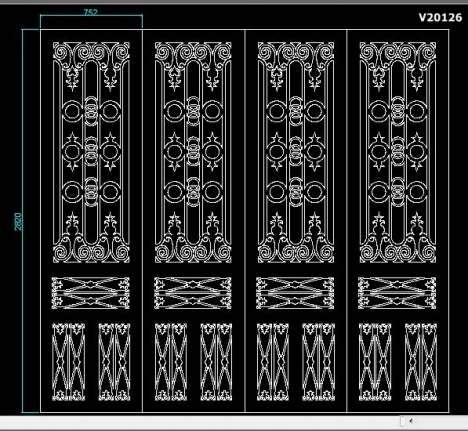 Bản vẽ autocad hoa văn CNC cửa cổng, lan can, vách ngăn