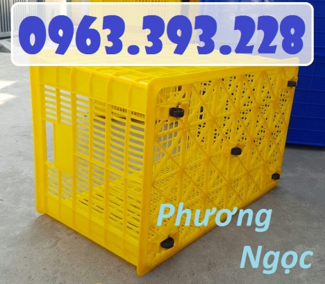 Sọt nhựa đựng hàng 5 bánh xe, sóng nhựa rỗng đựng nông sản