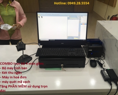 Tiệm Nail ở Tân Bình setup trọn bộ máy tính tiền tại quầy thu ngân giá rẻ