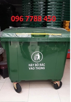 Bán thùng gom rác lớn 660 lít có 4 bánh xe di chuyển giá rẻ