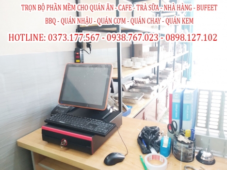 Nhân setup trọn bộ máy tính tiền quán trà sữa tại Bắc Ninh